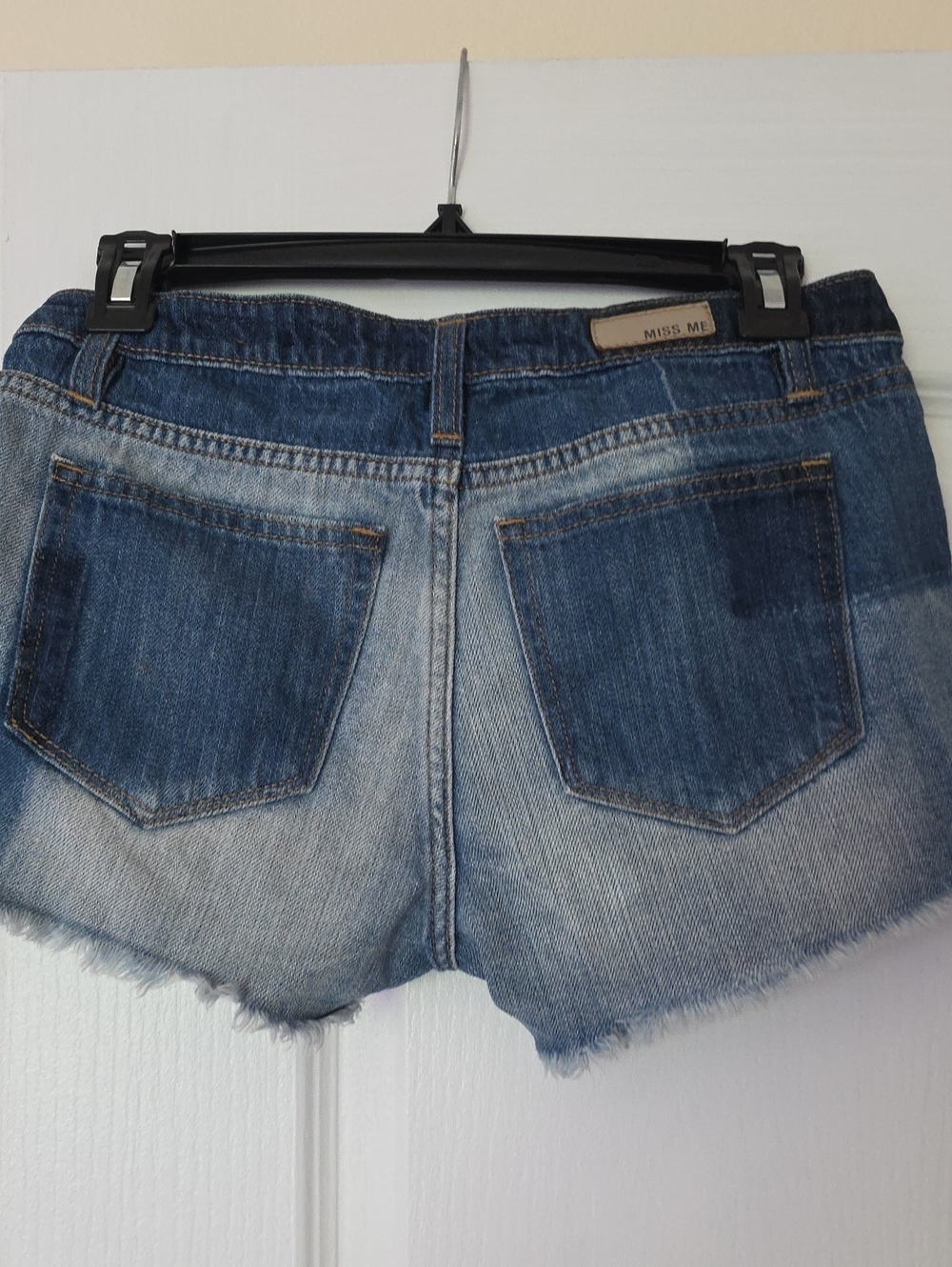 Miss Me Blue Denim Frayed Hem Shorts